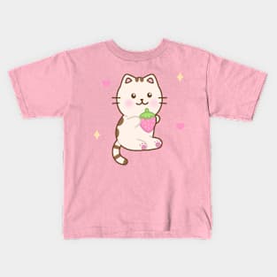 Strawberry cat Kids T-Shirt